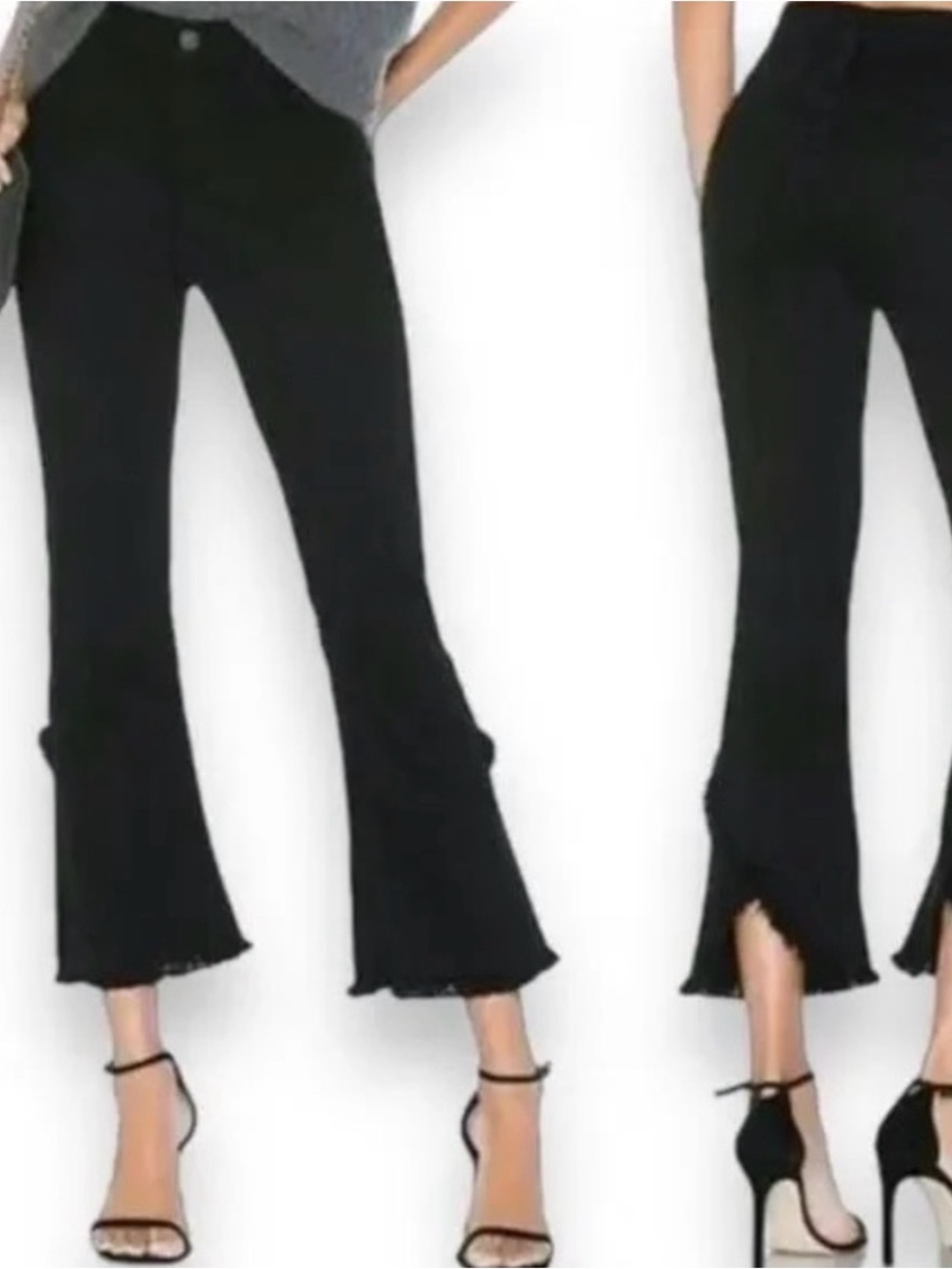 Citizens of Humanity as 25 Black Drew Fray Hem Jeans high rise crop flare VGUC